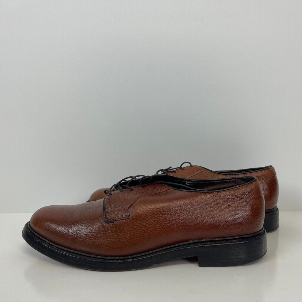 Allen Edmonds Leeds Oxford Shoes Pebble Grain Leather Brown Mens Size 9.5 D